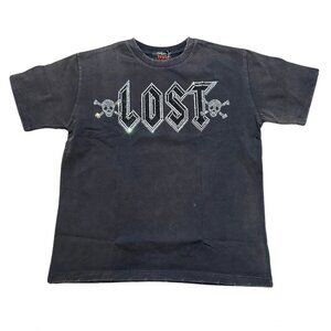 NWT LOST INTRICACY Engraved Skull Men's T Shirt in Black Size XXL